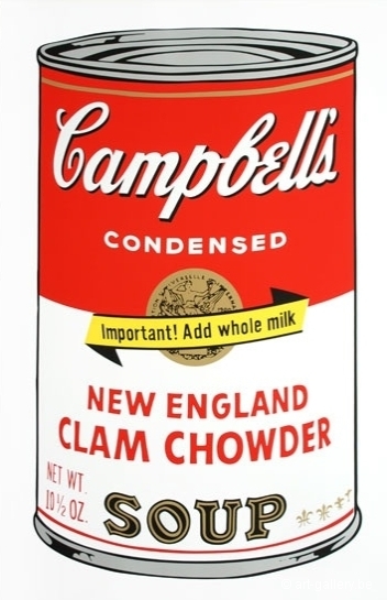 WARHOL Andy - Campbells soup - New England clam chowder